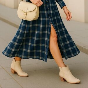 Altar’d State Beige Western Ankle Boots | Vegan | Size 10 | New With Tag